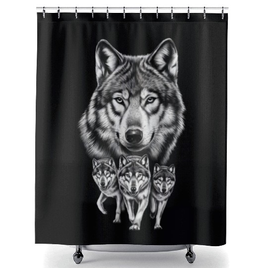 Wolf Shower Curtains, Wolf Lover Shower Curtains, Wolf Moon Shower Curtains, Wol