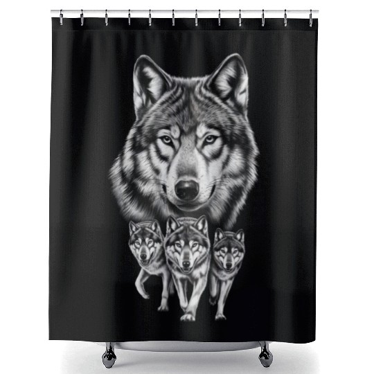 Wolf Shower Curtains, Wolf Lover Shower Curtains, Wolf Moon Shower Curtains, Wol