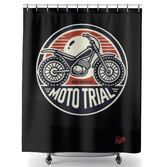 Old School Moto Trial Shower Curtains