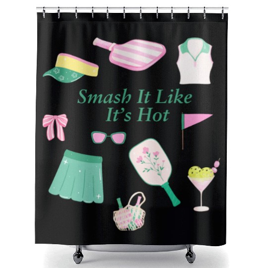 Padel Club Doodles Paddle Tennis Shower Curtains