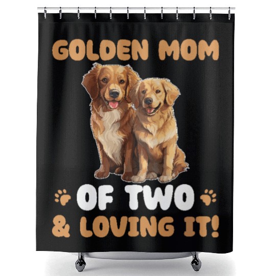 Golden Retriever Golden Mom Of Two Shower Curtains