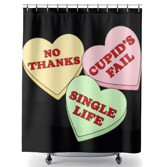 Valentines Candy Hearts Shower Curtains