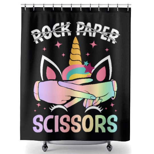 Funny Lesbian Pride LGBTQ Rock Paper Scissors Shower Curtains