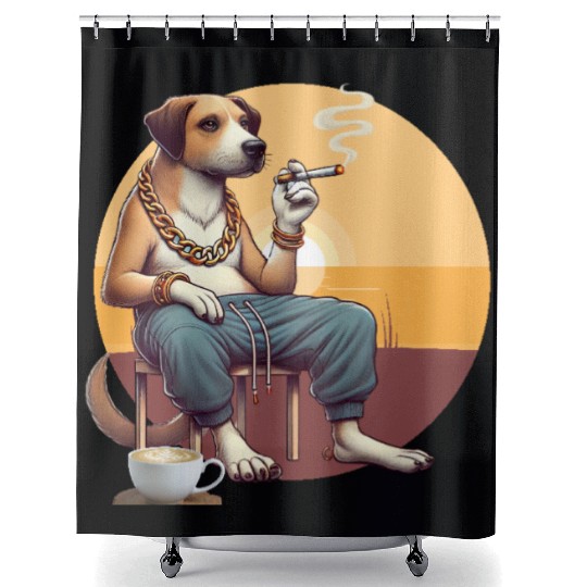The Gangster Dog Shower Curtains