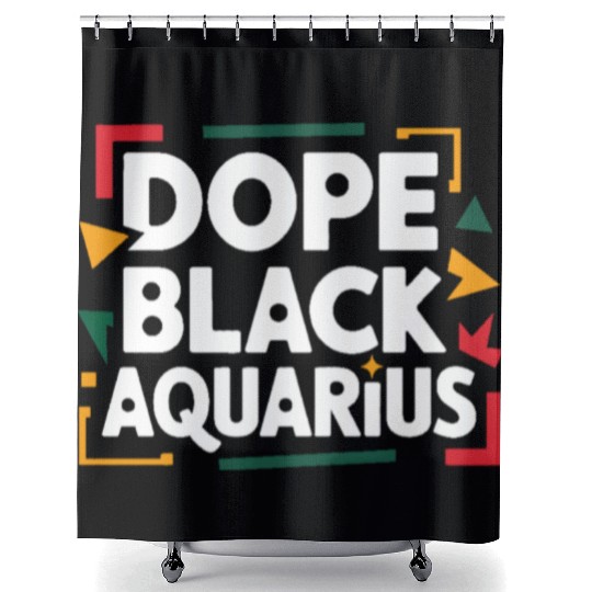 Dope Black Aquarius Shower Curtains
