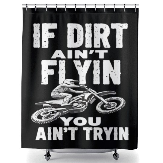 Motocross Outfit - Action -packed Dirt Bike Shower Curtains