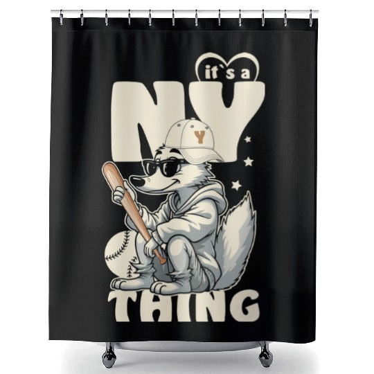 Baseball It`s a New York Thing Streetwear Fox Shower Curtains