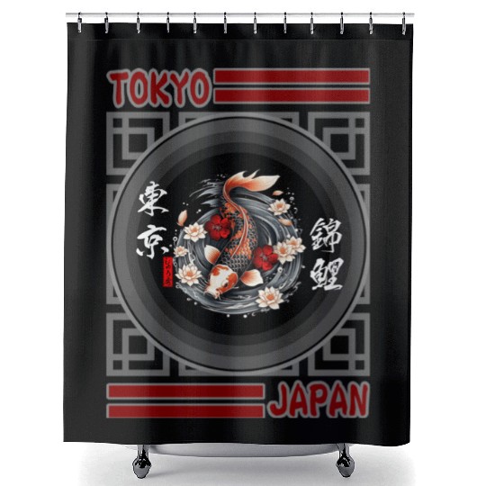 Tokyo Nishikigoi Shower Curtains