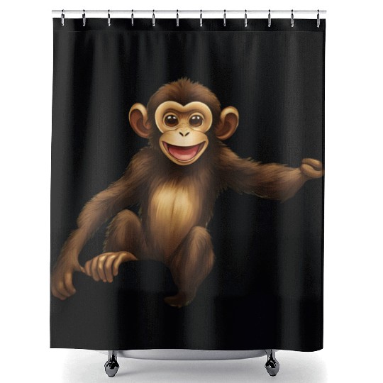 Monkey - "Banana Bandit" Shower Curtains