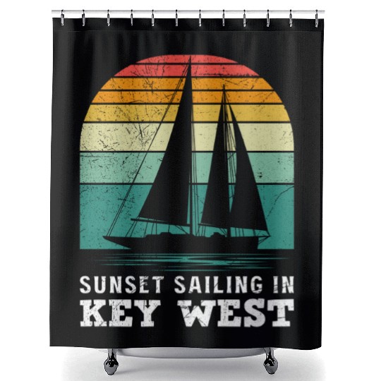 Florida SUNSET SAILING IN KEY-WEST Shower Curtains