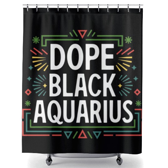 DOPE BLACK AQUARIUS Shower Curtains