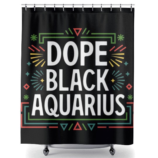 DOPE BLACK AQUARIUS Shower Curtains