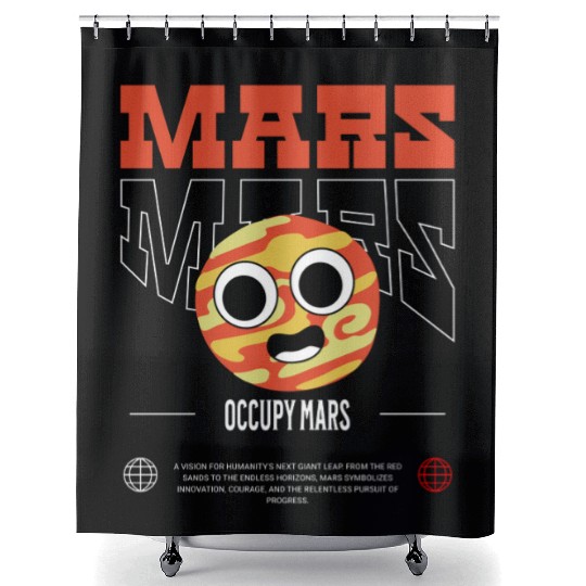 Occupy Mars – Explore the Red Planet Shower Curtains