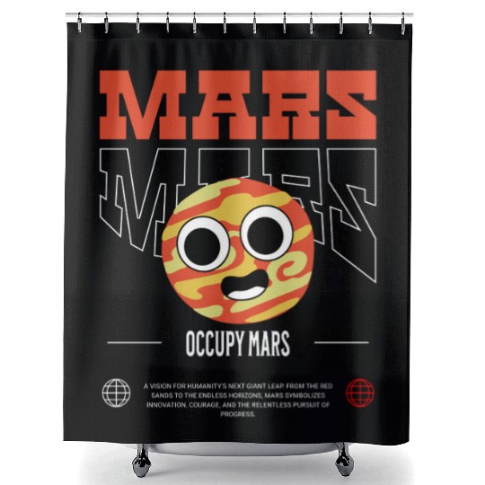 Occupy Mars – Explore the Red Planet Shower Curtains