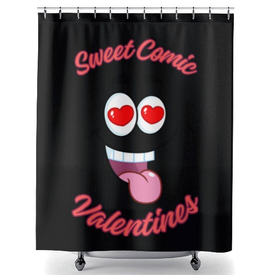 Sweet Comic Valentines Shower Curtains