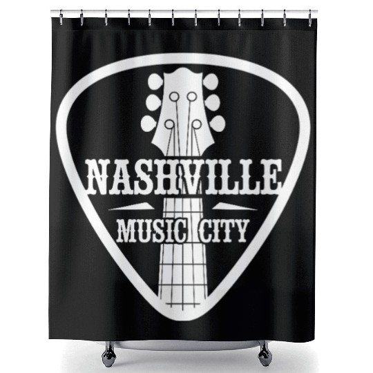 Nashville Music City Guitar Pick Shower Curtains