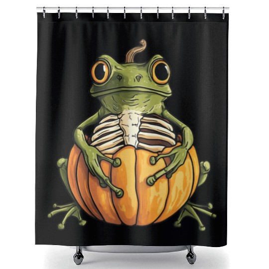 Pumpkin Frog Frog Pumpkin Shower Curtains