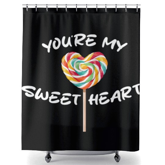 Sweetheart Rainbow Lollipop Valentine's Day Lolli Shower Curtains