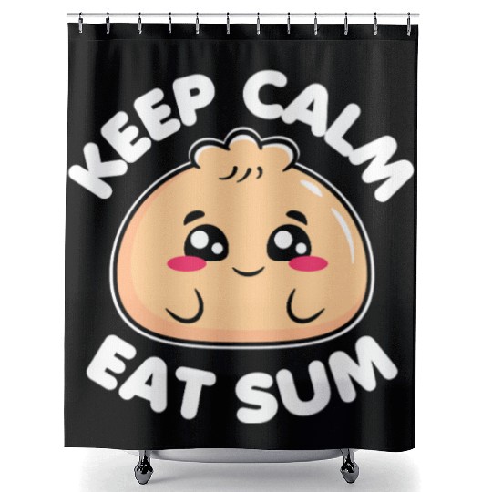 Keep Calm Eat Sum Shower Curtains