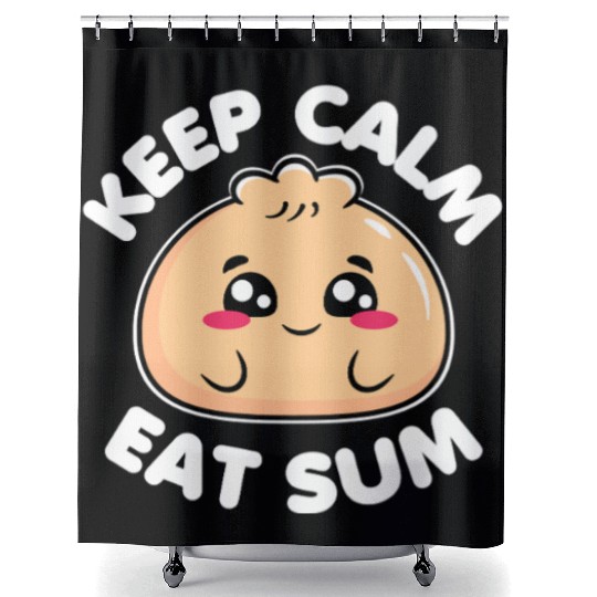 Keep Calm Eat Sum Shower Curtains