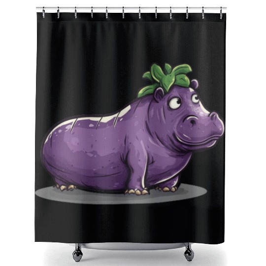 Hip Eggplant Shower Curtains
