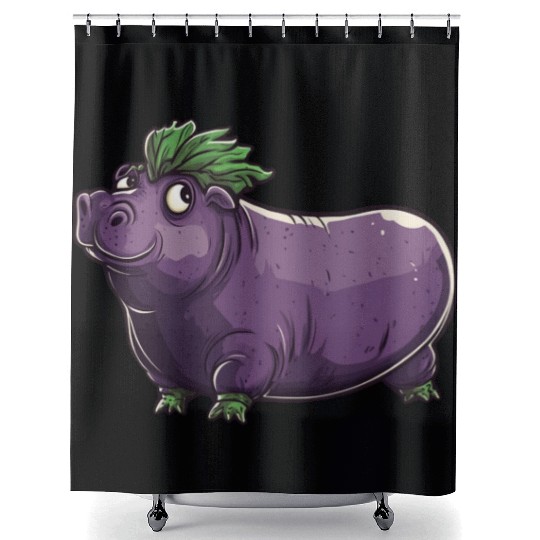 Hip Eggplant Shower Curtains
