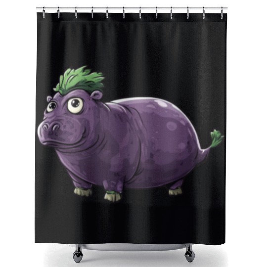 Hip Eggplant Shower Curtains