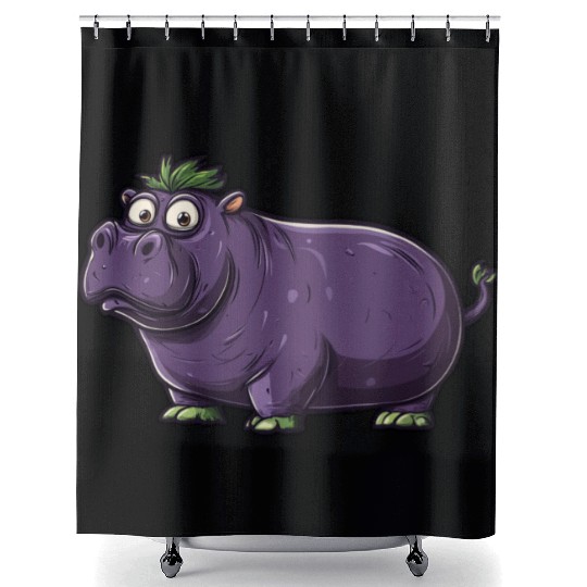 Hip Eggplant Shower Curtains