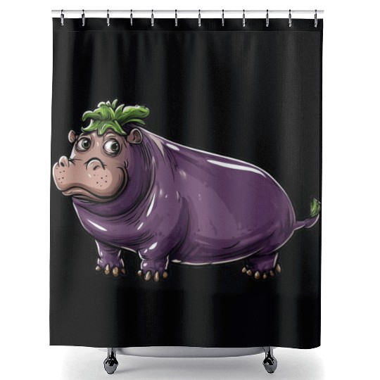 Hip Eggplant Shower Curtains