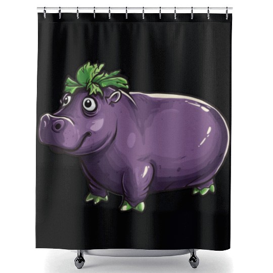 Hip Eggplant Shower Curtains