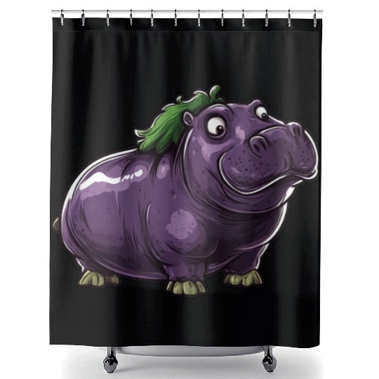 Hip Eggplant Shower Curtains