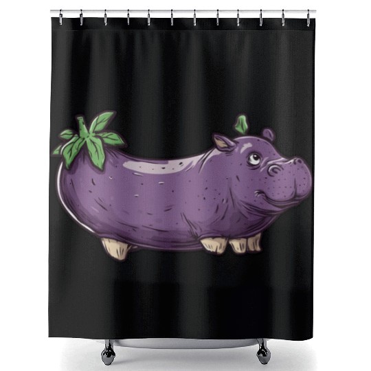Hip Eggplant Shower Curtains