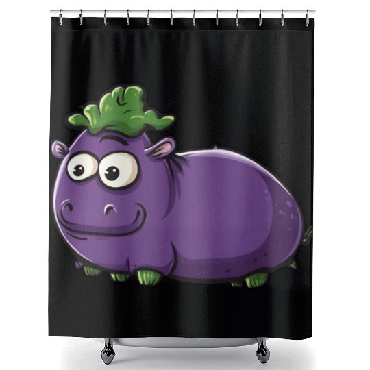 Hip Eggplant Shower Curtains