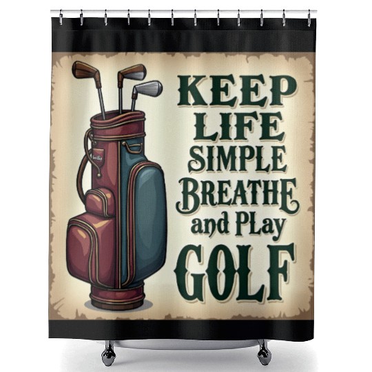 Golf Breath and Play Golf Shower Curtains