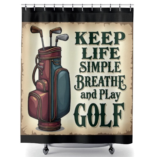 Golf Breath and Play Golf Shower Curtains