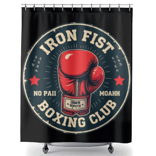 Vintage Boxing Club Training Shower Curtains