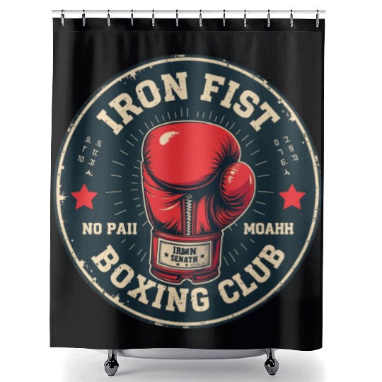 Vintage Boxing Club Training Shower Curtains