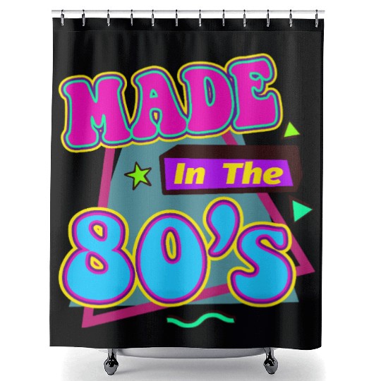 Retro 80s Style design Perfect for Nostalgia Fans Shower Curtains