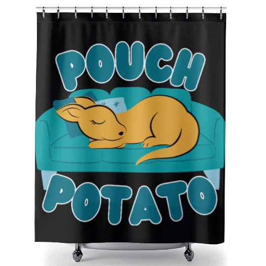 Pouch Potato Funny Cute Sleepy Kangaroo Shower Curtains