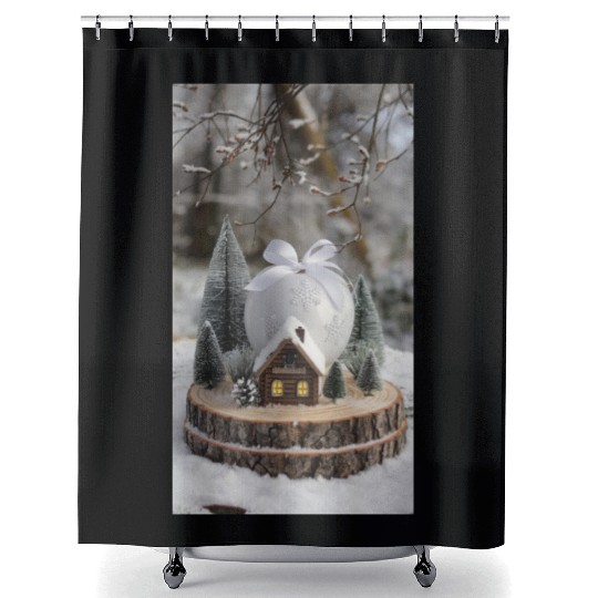 Winter Wonderland: A Miniature Holiday Escape Shower Curtains