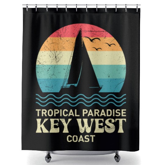Florida TROPICAL PARADISE KEY-WEST COAST Shower Curtains