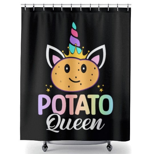Potato Queen Female Potato Lover Girl Design for Shower Curtains