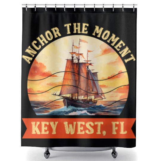 Florida Keys ANCHOR THE MOMENT KEY-WEST FL Shower Curtains