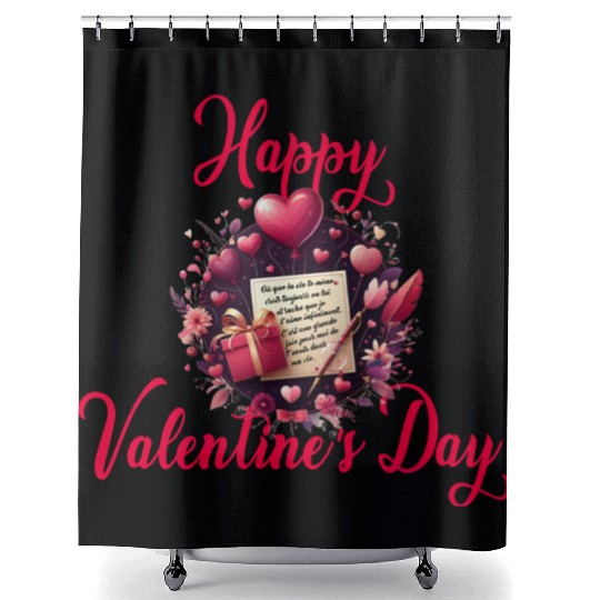 Happy Valentine's day Shower Curtains