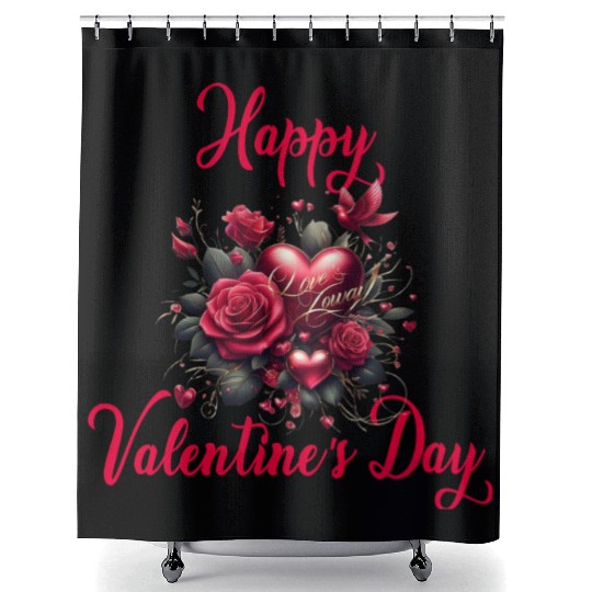 Happy Valentine's day Shower Curtains