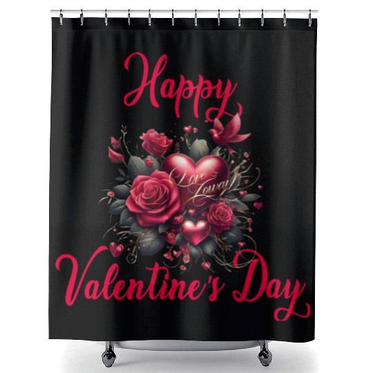 Happy Valentine's day Shower Curtains