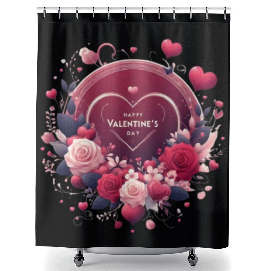 Happy Valentine's day Shower Curtains