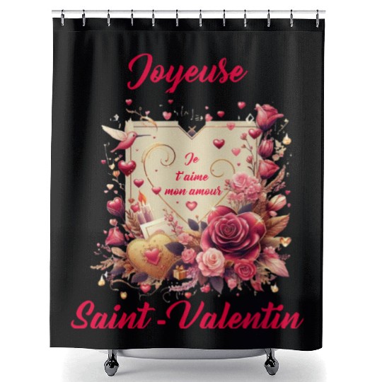 Happy Valentine's day Shower Curtains