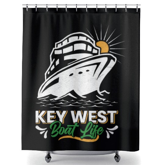 KEY-WEST BOAT LIFE Sailing Florida Keys West Keys Shower Curtains