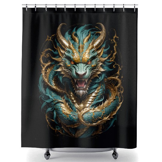 The chinese Dragon Shower Curtains